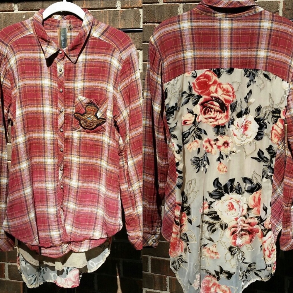 Gorgeous!  Aratta Red plaid & Velvet Rose 🌹 back